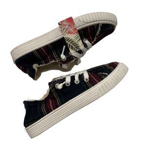 Tommy Bahama Plaid Flannel Sneakers Sz 8